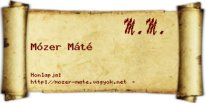 Mózer Máté névjegykártya