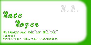 mate mozer business card